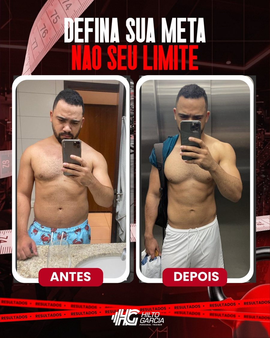 Arte antes e depois: aluno Shape Premium